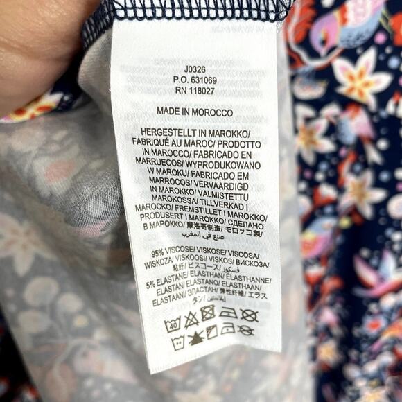 Boden Amelie Scoop Neck Jersey Dress Bird Floral Print Cap Sleeve Size 16/18R - Picture 10 of 10